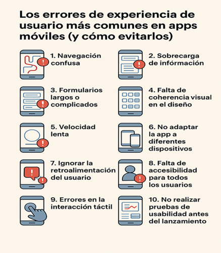 errores de experiencia de usuario en apps móviles